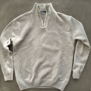 Brandy Melville light grey quarterzip sweater